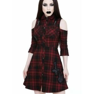 Killstar Paranormal Plaid Dress Size Small